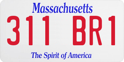 MA license plate 311BR1