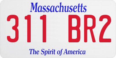 MA license plate 311BR2