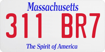 MA license plate 311BR7