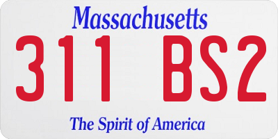 MA license plate 311BS2