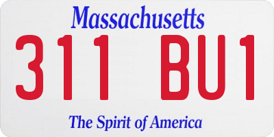 MA license plate 311BU1