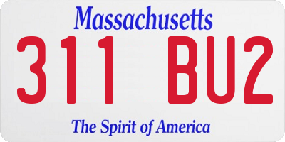 MA license plate 311BU2