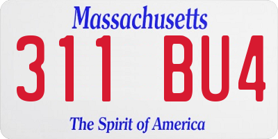 MA license plate 311BU4