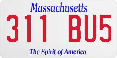 MA license plate 311BU5