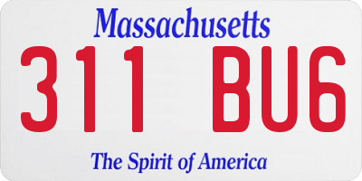 MA license plate 311BU6
