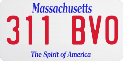 MA license plate 311BV0