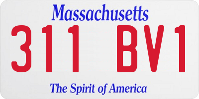 MA license plate 311BV1