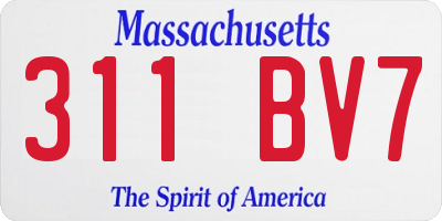 MA license plate 311BV7