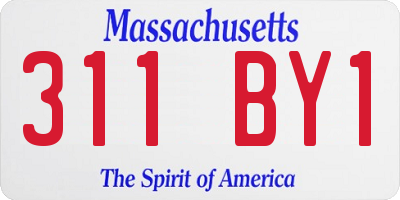 MA license plate 311BY1