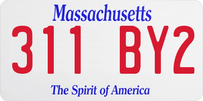 MA license plate 311BY2