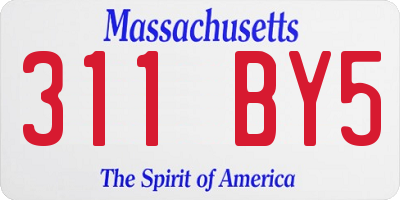 MA license plate 311BY5
