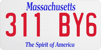 MA license plate 311BY6