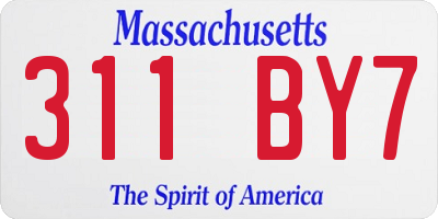 MA license plate 311BY7