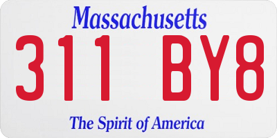 MA license plate 311BY8