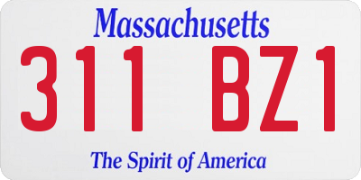 MA license plate 311BZ1