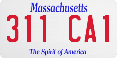 MA license plate 311CA1