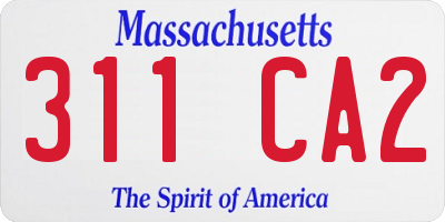 MA license plate 311CA2