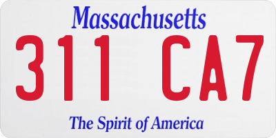 MA license plate 311CA7
