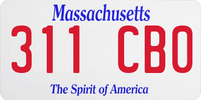 MA license plate 311CB0