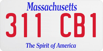 MA license plate 311CB1