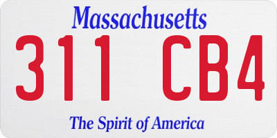 MA license plate 311CB4