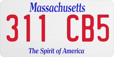 MA license plate 311CB5