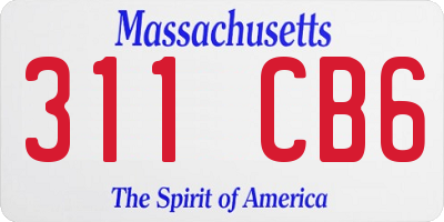 MA license plate 311CB6