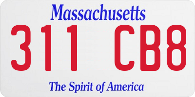 MA license plate 311CB8