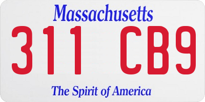 MA license plate 311CB9