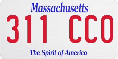 MA license plate 311CC0