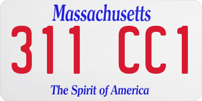 MA license plate 311CC1