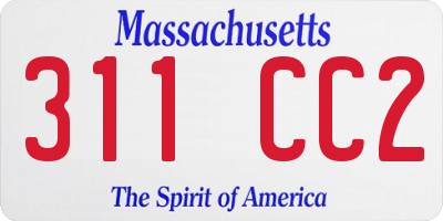 MA license plate 311CC2
