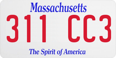 MA license plate 311CC3