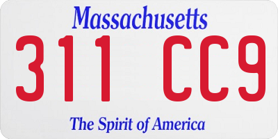 MA license plate 311CC9