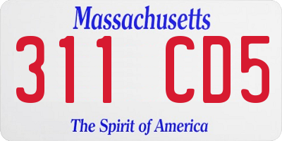 MA license plate 311CD5