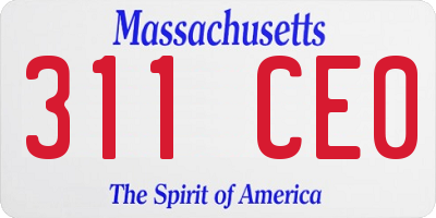MA license plate 311CE0