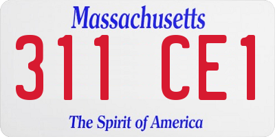 MA license plate 311CE1