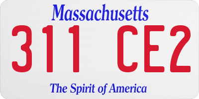 MA license plate 311CE2
