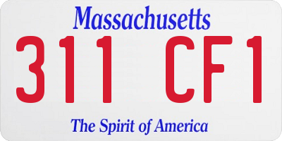 MA license plate 311CF1