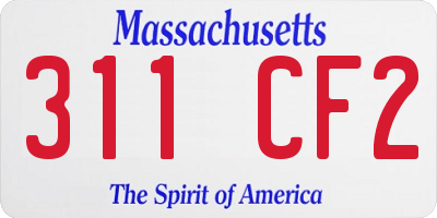 MA license plate 311CF2