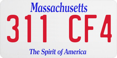 MA license plate 311CF4