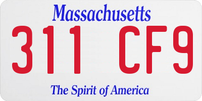 MA license plate 311CF9