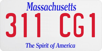 MA license plate 311CG1