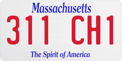 MA license plate 311CH1