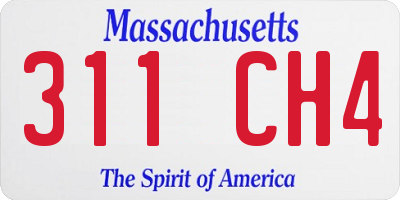 MA license plate 311CH4