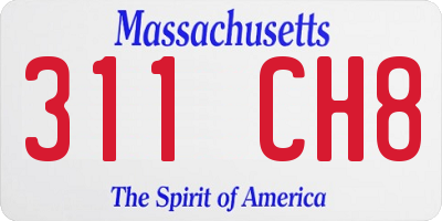 MA license plate 311CH8
