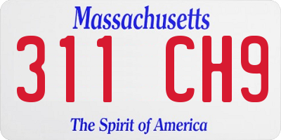 MA license plate 311CH9