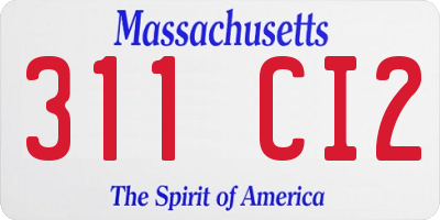 MA license plate 311CI2