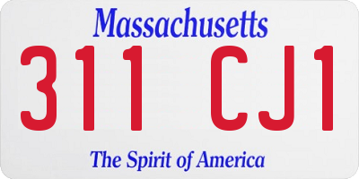 MA license plate 311CJ1