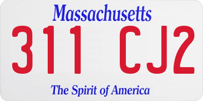 MA license plate 311CJ2